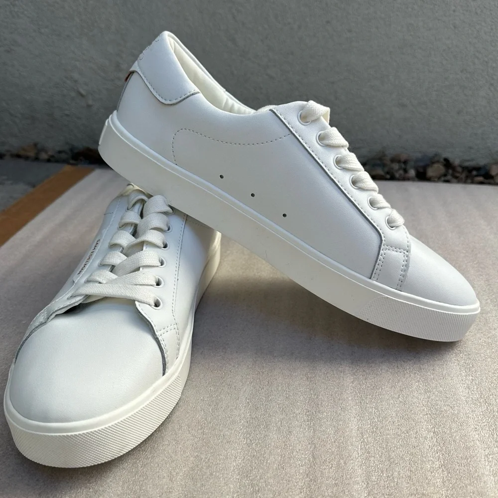 New, No Box: Sam Edelman White Leather Sneakers Ethyl Low Top Women’s Size 9 - Picture 7 of 10